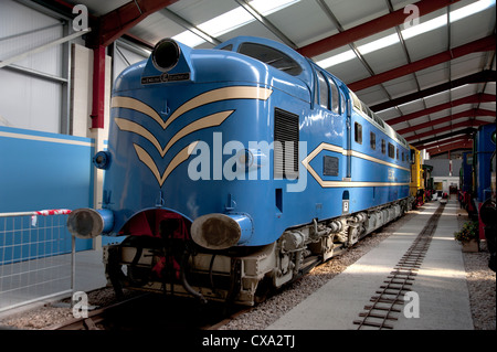 Prototype 'Deltic' diesel locomotive in the Ribble Valley Railway Museum Stock Photo