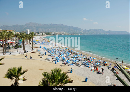 Beach of Albir on the bay of Altea, Costa Blanca, Spain Stock Photo