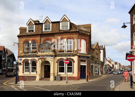 The Duke of Cumberland Hotel front in Whitstable town centre. High Street, Whitstable, Kent, England, UK, Britain Stock Photo