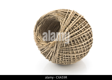 Clew of rope isolated on white background Stock Photo