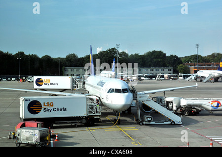 Lufthansa airplane Berlin Tegel airport Otto Lilienthal Berlin Germany Stock Photo