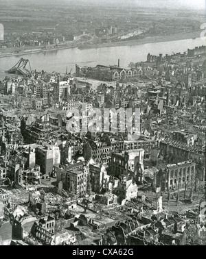 COLOGNE, Germany, in 1945 showing the ruined city after Allied bombing raids. Stock Photo