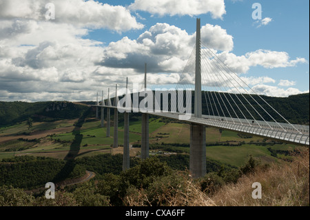 View of the Millau Viaduct in France Stock Photo