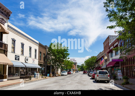 Main Street in Hannibal, Missouri, home town of Mark Twain, USA Stock Photo