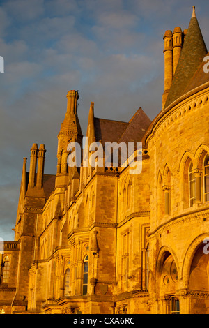 Old College building (Yr Hen Goleg) at sunset Part of Aberystwyth University Aberystwyth Ceredigion Mid Wales UK Stock Photo