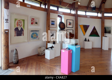 Art Gallery of the Cill Rialaig Arts Centre, HQ for the Cill Rialaig Artists Retreat, founded and run by Noelle Campbell Sharp Stock Photo