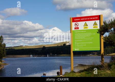 information signpost errwood reservoir derbyshire england uk Stock Photo