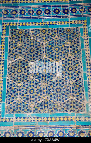 detail of interior tilework, Anonymous mausoleum, Shah-i Zinda necropolis, Samarkand, Uzbekistan Stock Photo