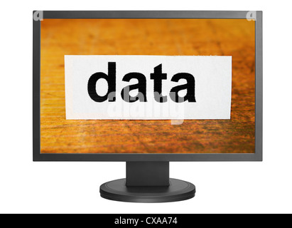 Data text on monitor Stock Photo