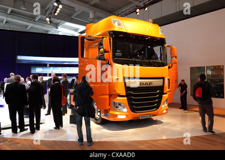 New DAF XF Euro 6 Truck at the International Motor Show for Commercial Vehicles Stock Photo