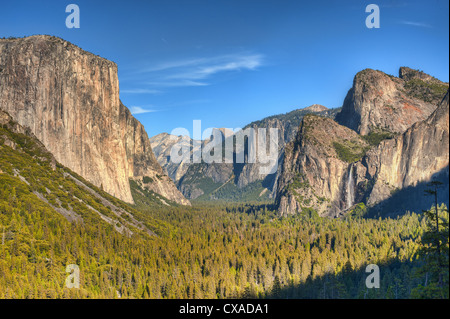 Yosemite Valley in California, seen from Tunnel View during Autumn Stock Photo