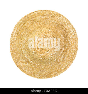 Round straw hat, top view, isolated on white background Stock Photo - Alamy