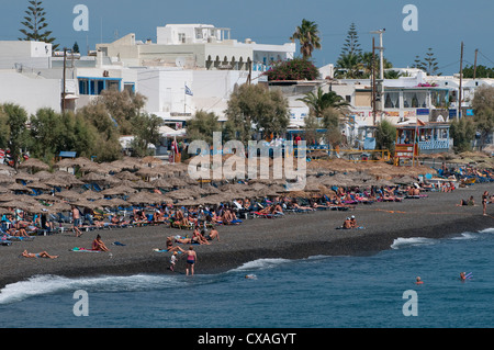 kamari beach, santorini, greece Stock Photo