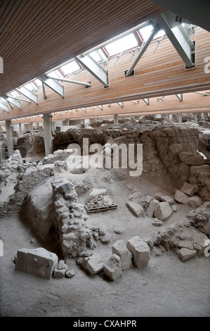 prehistoric city of akrotiri, santorini, greece Stock Photo