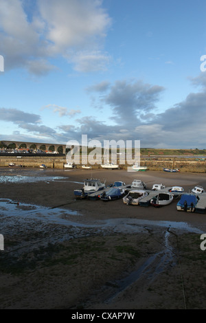 Cullen harbour at low tide Scotland September 2012 Stock Photo