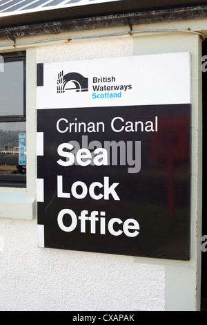 Crinan canal sea lock office at Ardrishaig. British Waterways Scotland Stock Photo