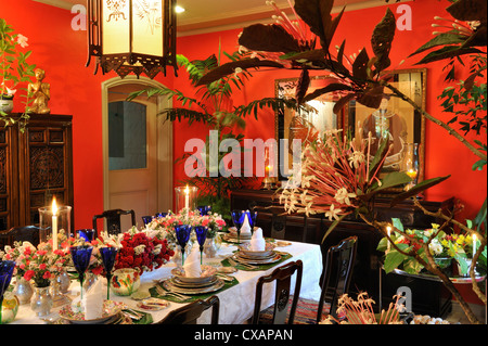 Elegant tablesetting in Manila, Philippines, Southeast Asia, Asia Stock Photo