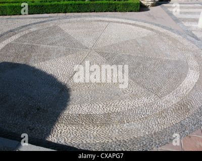 Octagonal pattern courtyard floor. Stock Photo