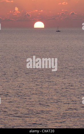 Andalusia, sunset over the sea Stock Photo