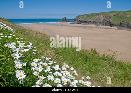 Picturesque Porthcothan beach on the north Cornwall coast Stock Photo
