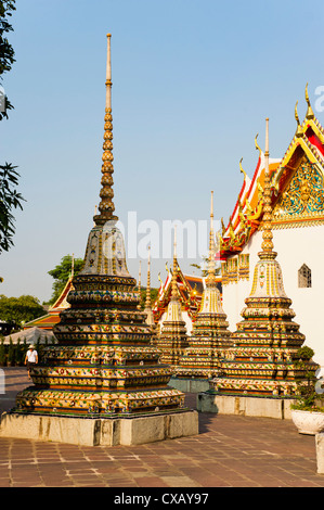 Colourful stupa at Temple of the Reclining Buddha (Wat Pho), Bangkok, Thailand, Southeast Asia, Asia Stock Photo