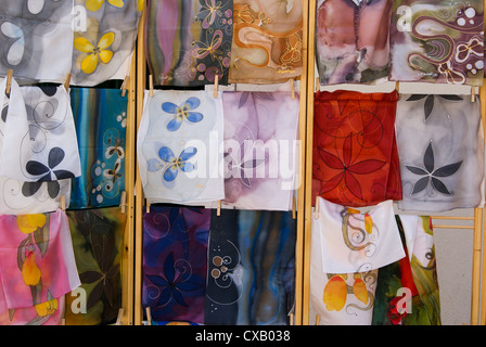 Display of Silk Scarves, Street Market, Split, Croatia Stock Photo