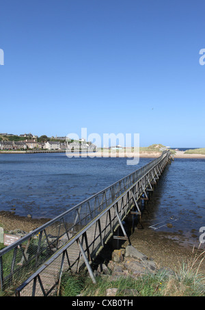 bridge to Lossiemouth beach Scotland September 2012 Stock Photo