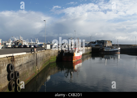 Fishing boats in Fraserburgh harbour Scotland  September 2012 Stock Photo