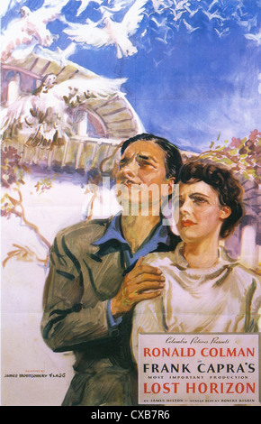 LOST HORIZON Poster for 1937 Columbia film with Ronald Colman and Jane Wyatt, directed by Frank Capra Stock Photo