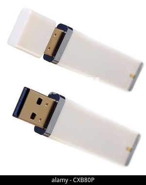 Close up of a USB flash memory isolated on white Stock Photo