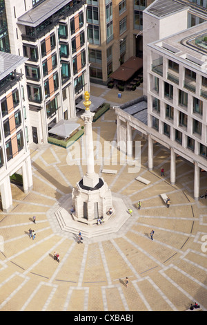 View of Paternoster Square and Column, taken from the Golden Gallery, St. Paul's Cathedral, City of London, London, England Stock Photo