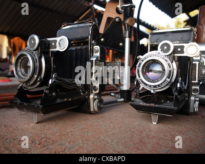 vintage photo camera on a flea market Stock Photo