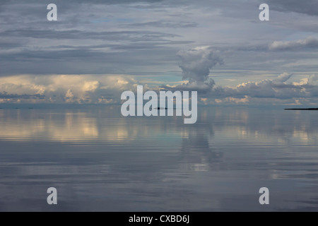 Lake Võrtsjärv, sunset,cloud, clouds, reflection, shadows,water,lake,evening,silent,calm Stock Photo