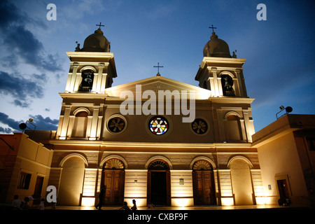 Rosario Cathedral in the main square of Cafayte, Salta Province, Argentina. Stock Photo