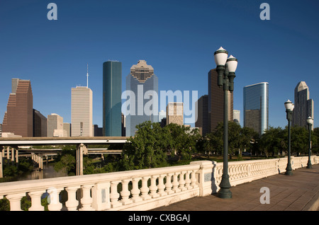 Downtown Houston skyline in Texas USA with bluesky Stock Photo - Alamy