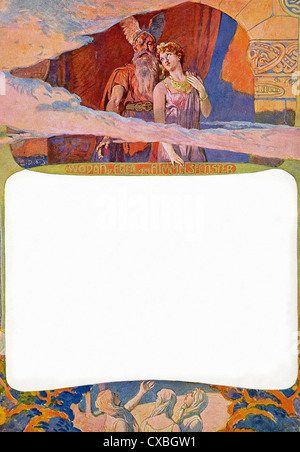 The Norse gods Wodan (Odin) and Frea (Frigg) from Valhalla, an enormous ...