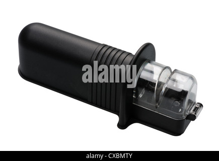 Accessory for the kitchen - knife sharpener, isolated on a white background. Stock Photo