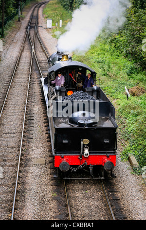 Steam Locomotive Seen From Above With It's Tender Full Of Coal Stock 