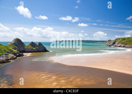 Three Cliffs Bay, Gower, Wales, United Kingdom, Europe Stock Photo