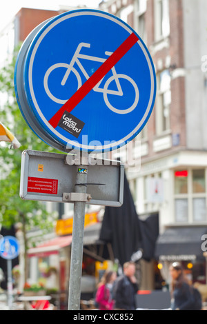 'No bicycles'-sign - Amsterdam, Netherlands, Europe Stock Photo