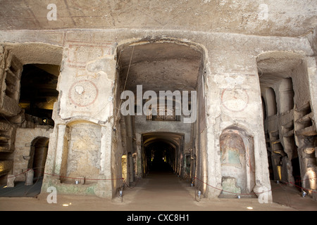 The atrium in the catacombs of San Gennaro (St. Januarius), Naples, Campania, Italy, Europe Stock Photo
