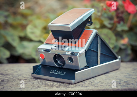 The beautiful design of an old analogic vintage camera Stock Photo