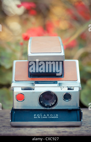 The beautiful design of an old analogic vintage camera Stock Photo