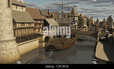 Sailing ship at the Docks Stock Photo