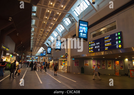 Oslo S central main railway station interior Sentrum central Oslo Norway Europe Stock Photo