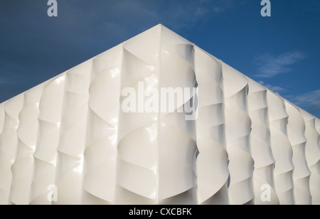 Detail of the temporary basketball arena at the London 2012 Olympic Park site, Stratford, London, UK. Stock Photo