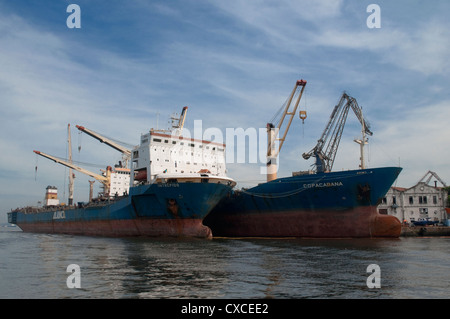 Tanker vessels at ship yard in Niteroi,  Guanabara bay, Rio de Janeiro, Brazil. Stock Photo