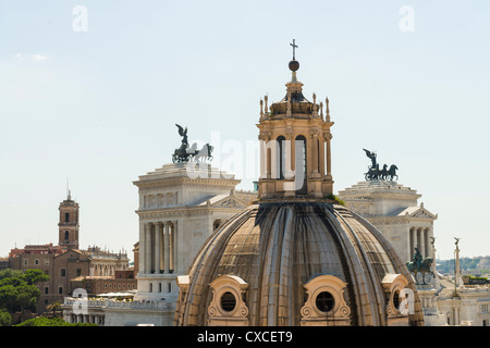 Monument to Vittorio Emanuele II from roof top, Rome, Roma, Italy, Italia, Europe Stock Photo