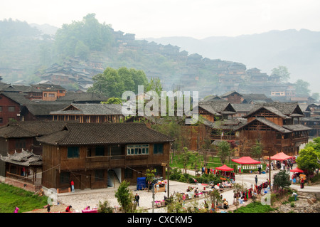 Xijiang Miao, biggest village, Leishan County, Guizhou Province, Southern China Stock Photo