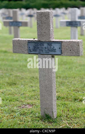 First World War Cemetery Le Linge 1914-18 French war graves in the Vosges mountains site of protracted fighting Stock Photo